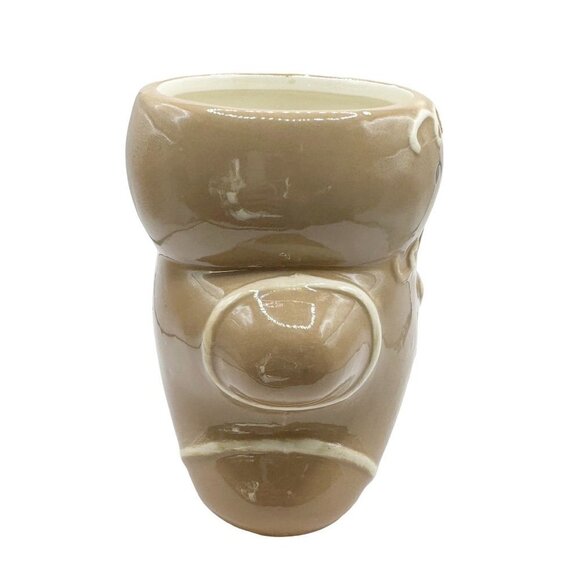 Christmas White Brown Gingerbread Man Figural Mug Cup [Rare VHTF] - Picture 3 of 8